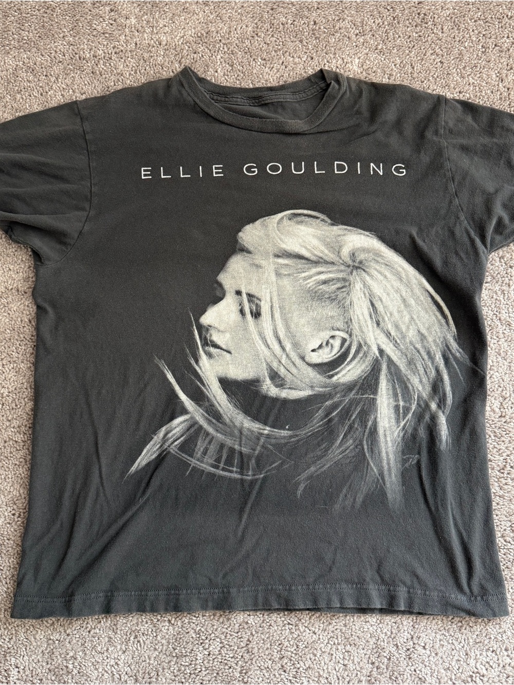 Ellie Goulding Halcyon Days Tour 2013 Concert T Shirt Faded Black 20x24.5